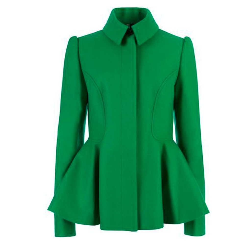 Ted Baker Women's Green Short Peplum Jacket- GREEN "EX CON"